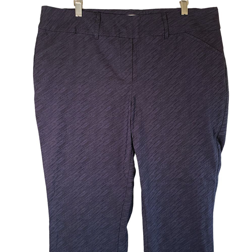 Margaret M Slimming Front Cropped Pants Navy/Black Women's Size 2X - Picture 2 of 10